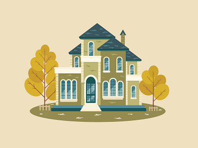 Autumn House 2 autumn colors cool house illustration minimal simple