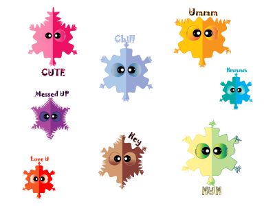 Lady Wish Moods colors emoji expressions moods stickers