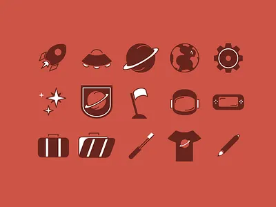 Intergalactic Icons design icon set icons ixdbelfast rocket space space travel travel
