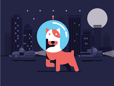 Astronaut Dog astronaut branding car city dog illustration incurance