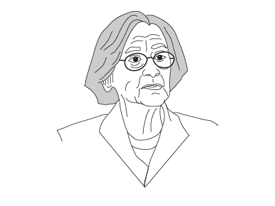 illo in progress illustration line drawing portrait