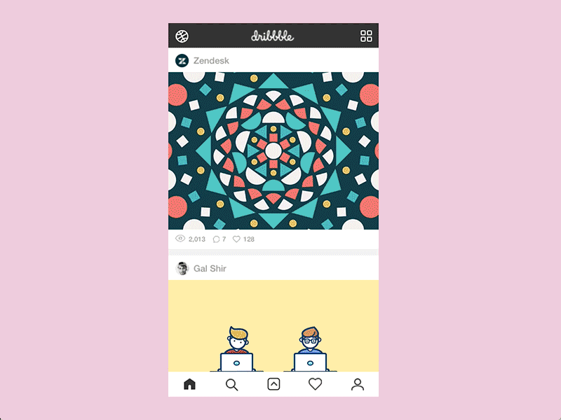 Dribbble App - 9 Days of UI #5 animated app dribbble gif ui