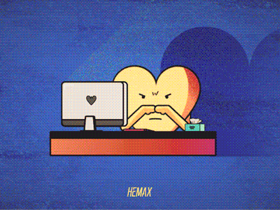 一颗“黄”心 afftereffects animation character dribbble gif heartloop illustration loop sex