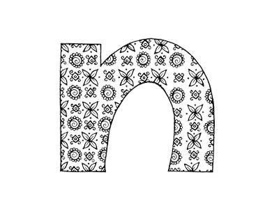 n alphabet hand drawn lettering letters n patterns