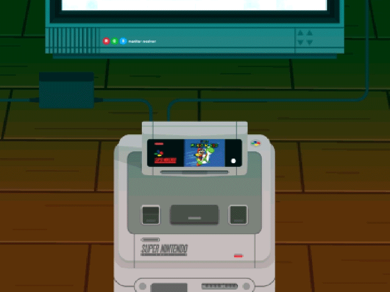 My first SNES 80s adobe animation illustration mario motion nintendo retro snes video game zelda