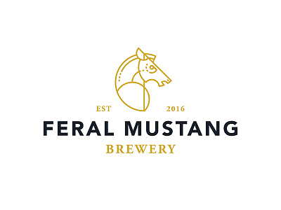 Feral branding brewing fake geometric horse logo neigh