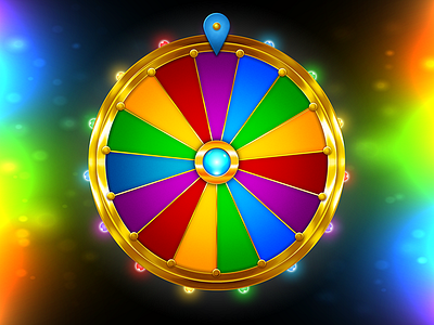 Lucky Wheel casino colorful design gold illustration lights skeuomorphism ui