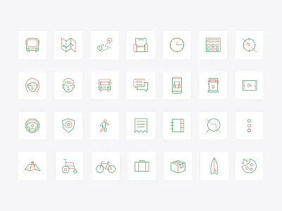 Icon Set app concept icon illustration mobile mockup rate svg transportation ui