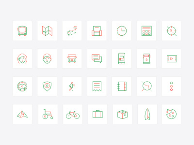 Icon Set app concept icon illustration mobile mockup rate svg transportation ui