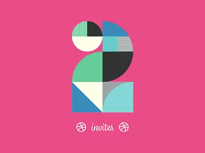 2 Dribbble Invites! 2 color design dribbble invites letter number palette pastel pattertn shot