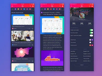 Muzli App Redesign app muzli redesign