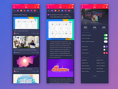 Muzli App Redesign app muzli redesign