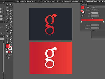 Hand crafted G fancy fancy g g letter lettering lowercase g red type typography