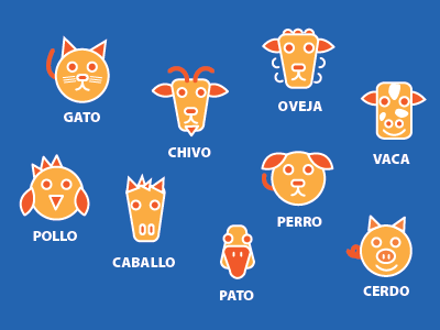 Animalhive - La Granja animals color flat illustration