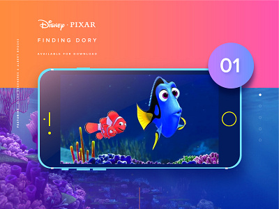 Video Slider UI aqua design disney dory finding grny gurney mgurney88 ocean orange pixar sea