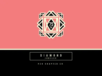75th Diamond Jubilee Invite P.E.O. Chapter EU 75th diamond emblem intricate jubilee kansas ks line mcpherson peo