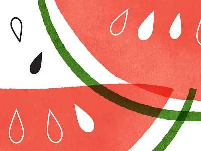 watermelon food illustration illustration illustrator mid century retro texture vector