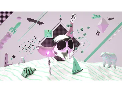 Banana Entrance 3d artwork c4d cinema4d design graphicdesign illustration kollage motiondesign octane render