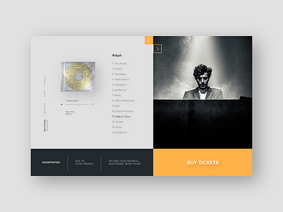 Day 25. Music concert UI clean concept design interface landing minimal product ui ux web