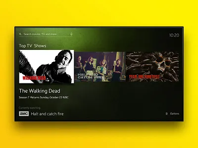 Top TV Shows UI tv tv os ui user interface