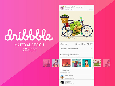 Dribbble Material Design appdesign dribbble interactiondesign materialdesign mobileapp ui uidesign uitrends ux