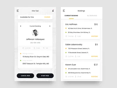 Hire Taxi android app book cab driver hire ios light map taxi