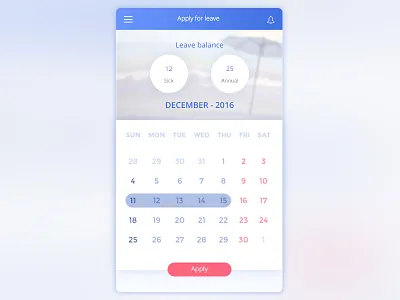 Vacation & Leave Plan - UX, UI android app ios leave plan ui ux vacation