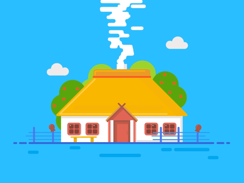 Ukrainian Village House gif house smoke