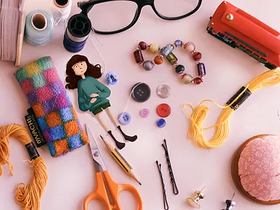 Slice of Life. book character design design drawing girl illustration photography set design