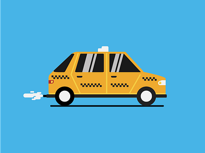 Taxi Cab 2d cab car drive flat taxi tourist vector