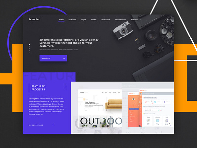 Schindler Multipurpose Theme Draft agency clean design freelance mobile portfolio responsive ui ux webdesign