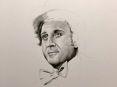 Wonka bowtie gene illustration pencils sketch thumbnail tophat wacokid workings