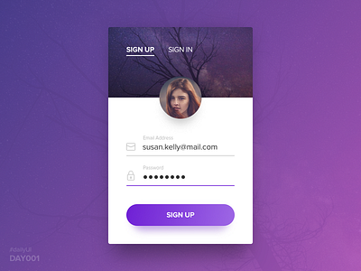 Day001 daily ui day 001 sign in sing up