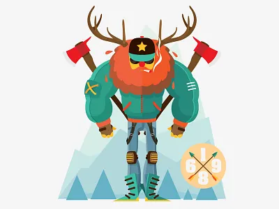 Lumberjack character code501 illustration lumberjack