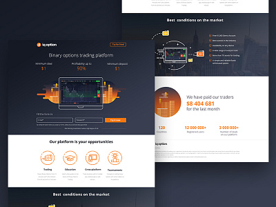 Software company one page site finance gradient icon interface it liquid option orange outline software web