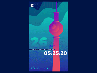 Night in Berlin Animation animation app design entertainment interface iphone mobile nightlife onboarding ui ux