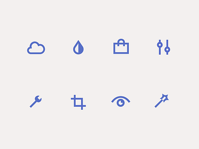 Huddly Icons adjust camera cart cloud crop enhance icons saturation set