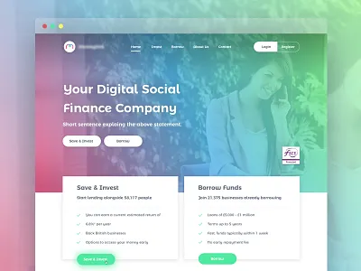 First Draft Homepage for Finance Site. design digital finance glasgow gradient hompeage landing scotland web