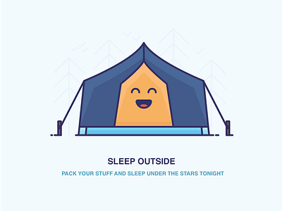 Sleep Outside camp camping campsite icon outline stars tent