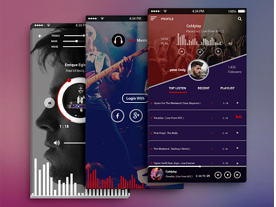 App Screen Front View Mockup app design music ui ux