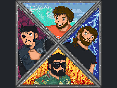 Los pibes pixelart supermovil the mediocre four