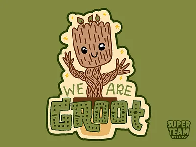 We Are Groot creative south guardians of the galaxy hand lettering illustration lettering sci fidelity we are groot