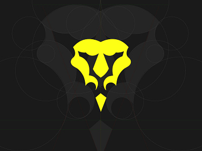 León grid icon lion logo shapes study symbol yellow