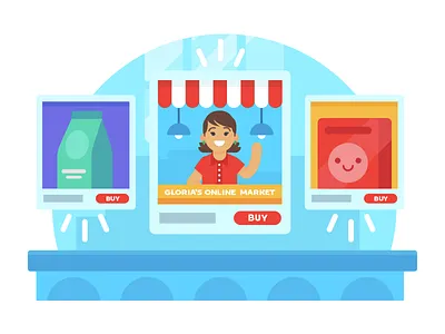 Illustration | "Ecommerce Ads" character colorful design doodle drawing exploration freelance fun illustration illustrator style vector