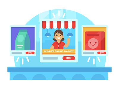 Illustration | "Ecommerce Ads" character colorful design doodle drawing exploration freelance fun illustration illustrator style vector