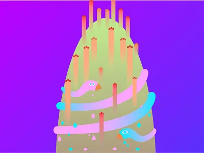 crying snakes animal game gradient