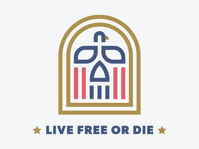 Live Free or Die america badge bird eagle freedom icon line logo simple skull symbol usa