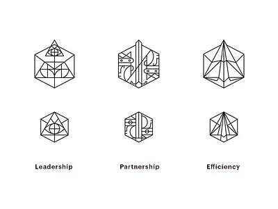 Company Icons accomplice accpl company geometric glyphs icon set iconography methodology pillars team