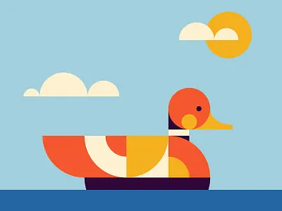 Duck duck illustration shapes