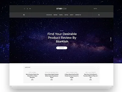 Starkish - Blog Website Concept blog dark interaction design professional design psd ui ux visual design wordpress